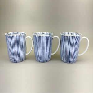 Vintage Fitz and Floyd Les Bands Porcelain
Blue and White Striped Mugs
